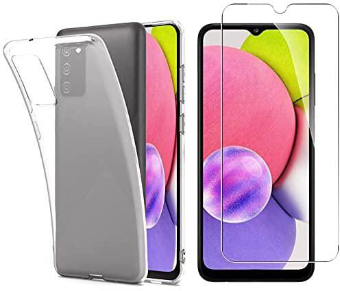 iPro Accessories For Samsung A03s Case, Galaxy A03s Phone Case With Tempered Glass, Anti Scratch, Easy to install Film, Soft TPU Protective Cover