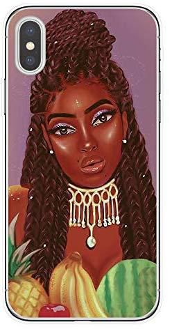 Black Beauty Girl Hair Silicone Phone Case For iPhone 6 6S 7 8 Plus XR XS Max 5s SE Soft TPU Back Cover Cases For iPhone X (iPhone6plus/6Splus,5)