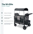 WONDERFOLD W4 Elite Quad Stroller Wagon Featuring 4 Face-to-Face Seats with 5-Point Harnesses, Adjustable Push Handle, and Removable UV-Protection Canopy, Charcoal Gray