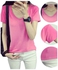 Slim Fit Basic V Neck Short Sleeve T-Shirt Pink