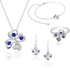 White Gold Plated Jewelry Set With Multi-colored Crystals [AR838]