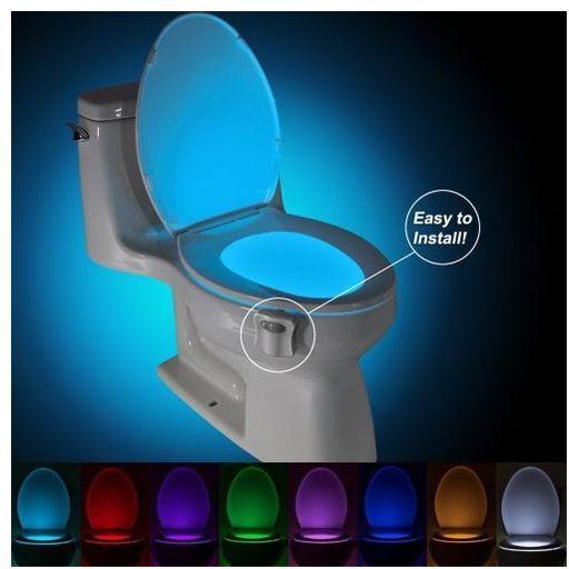 Indoor Night Motion Sensor LED Toilet Seat Cover Light Bowl Lamp, 8 Color