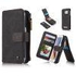 CaseMe Multifunction Leather Wallet Zipper Case and Back Cover For Samsung Galaxy S6 Edge Black