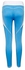 Fashion Women Elastic Waist Print Spliced Skinny Yoga Pants- Blue