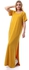 Kady Short Sleeves Loose Maxi Dress With Slits - Mustard