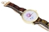 Generic Women Quartz Watch Aeolian Bells Pattern Bracelet Wristwatch Rivet Strap - - BROWN