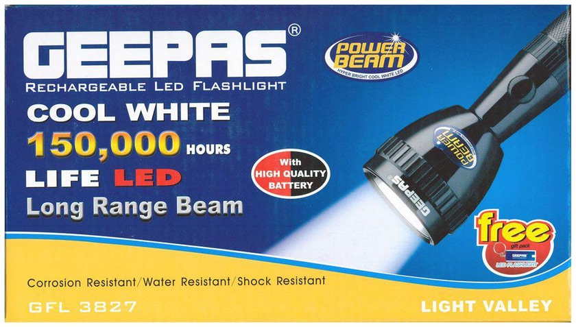 Geepas - Rechargable LED Flashlight 3827