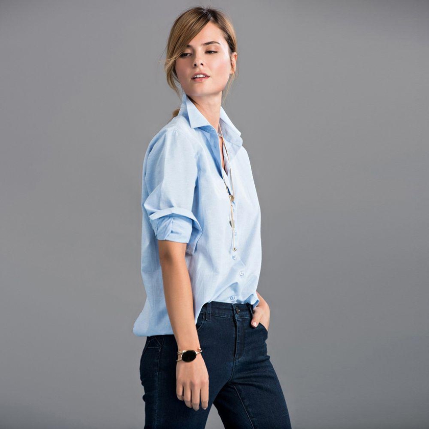 Milla by Trendyol Casual Long Sleeve Shirt for Women - 40 EU, Blue
