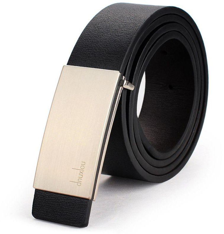 Dnuxlou Business Casual Belt with Metal Buckle - 125cm, Black