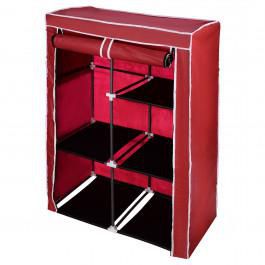 Al Alamiya Fabric Wardrobe, 2 Doors, 5 Shelves With Hanger, 90×48×140 cm - Dark Red