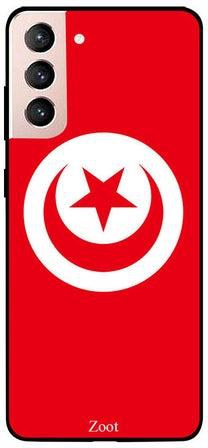 Skin Case Cover -for Samsung Galaxy S21 Red/White أحمر/أبيض