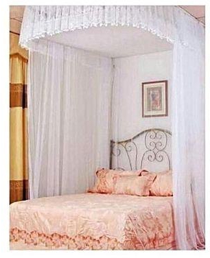 Generic Lovely 2 stand Mosquito Net with Metallic Stand 6X6 - white