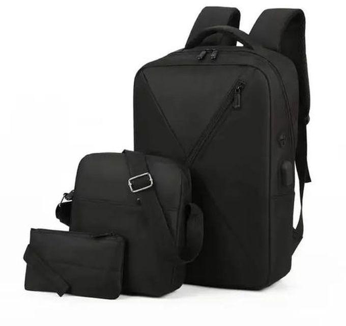 3 In 1 Anti Theft Laptop Bag Travel Backpack Black