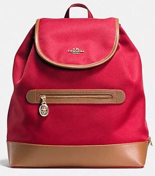 Coach F37240 RED Canvas Sawyer Backpack