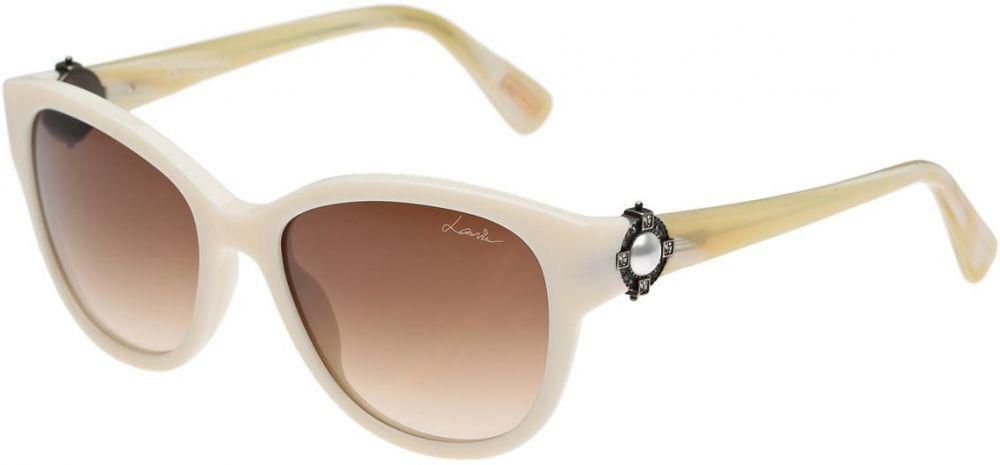 Lanvin Round Women's Sunglasses - Shiny White LANVIN SLN 596S 03GF-55-19-140