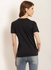 Printed Round Neck Casual Wear T-Shirt Black