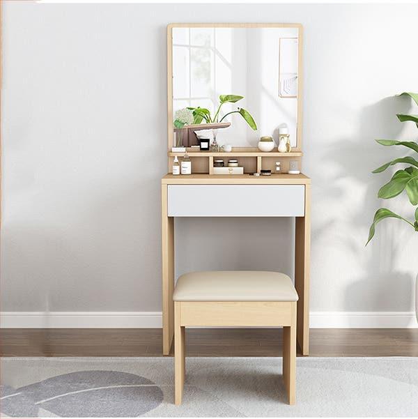 Get MDF Wood Dressing Table, 60×150×40 cm - White Beige with best offers | Raneen.com