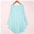 Elikang Casual Scoop Neck Long Sleeve Solid Color High-Low Hem Dress For Women - Size - M - LIGHT BLUE