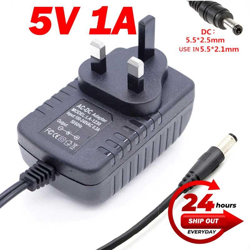 Malaysia 3 Pin AC to DC (5.5*2.5mm) 5V 1A Switching Power Supply Adapter DC