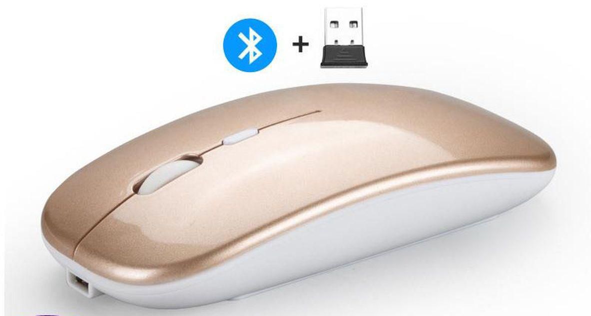 (bothBluetooth Gold)Jelly Comb Rechargeable Wireless Mouse Bluetooth Mouse WAR