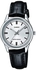 Casio His & Hers Silver Dial Leather Band Couple Watch - MTP/LTP-V005L-7A