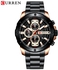 CURREN-CURREN 8336 Men Quartz Watch Stainless Steel Band Fashion Multifunction Wristwatch 3ATM Chronograph Calendar Date Watches
