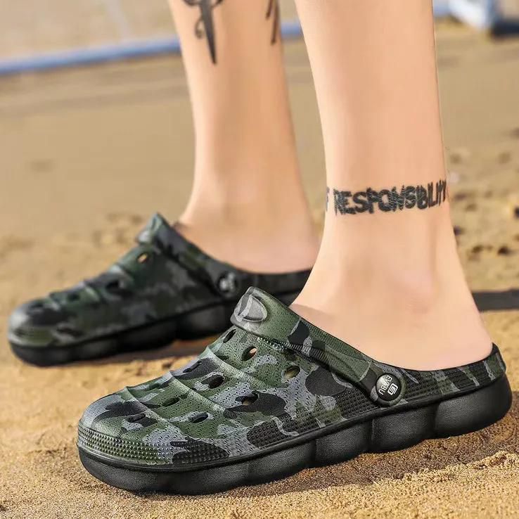 Men's Comfortable Upper Soft Shoe Bed Casual Slippers Platform Beach Travel Outdoor Sandals Fashion Couple Crocs