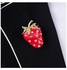 Cute Strawberry Shape Rhinestone Inlaid Brooch Pin