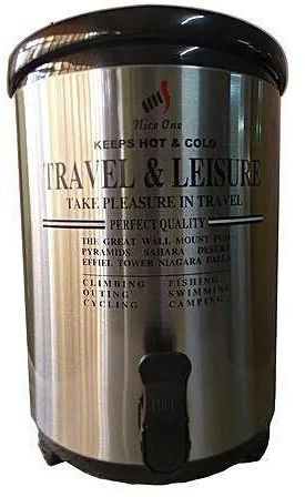 Nice One Portable Flask 9.5 Litres For Serving Hot Tea / Coffee / Beverages - Stainless Steel - Silver