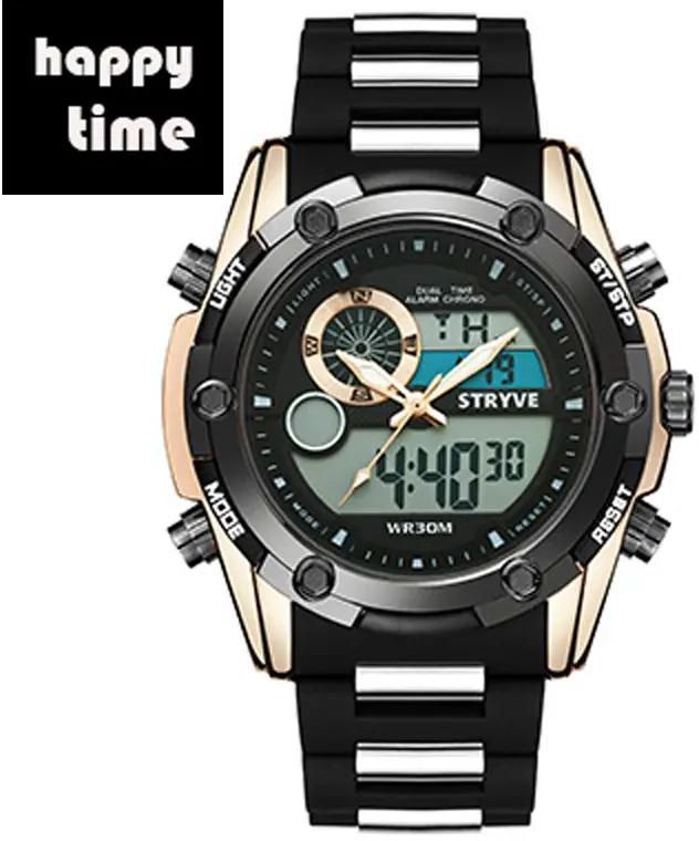Men's sports watch, double core electronic watch, waterproof outdoor leisure sports watch