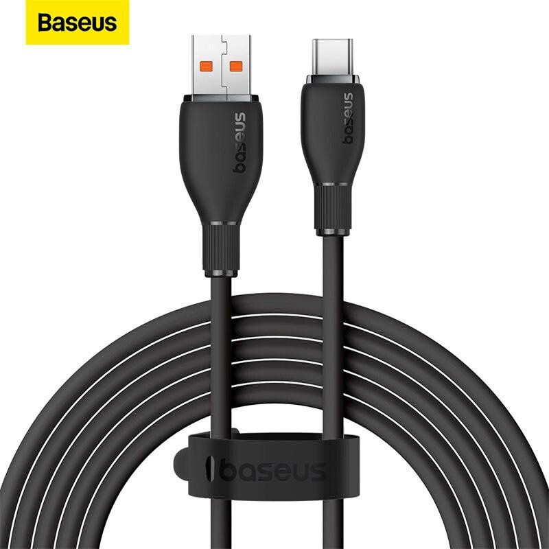 Baseus 100W USB A To USB C Charger Cable,(1.2M) 6A PD Fast Charging Data Cable Type C Cable For iPhone 15/15 Plus/15 Pro Max/MacBook Pro Samsung S22/21/20/Note20 And All Type-C Mobile Phone Black