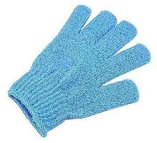 Blue: 2 Pairs Of Exfoliating Glove Sponge For Spa Bath Scrub