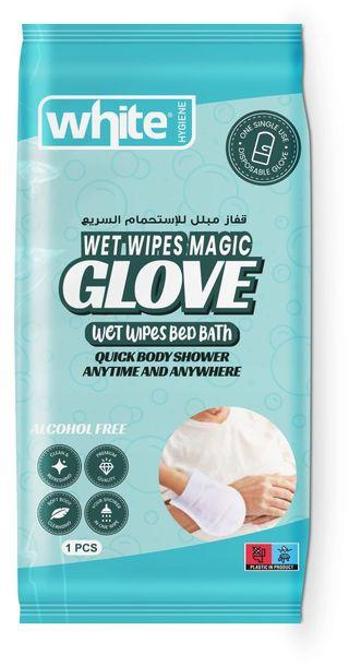 White Wet Wipes Magic Gloves for Adults – 1 PCs