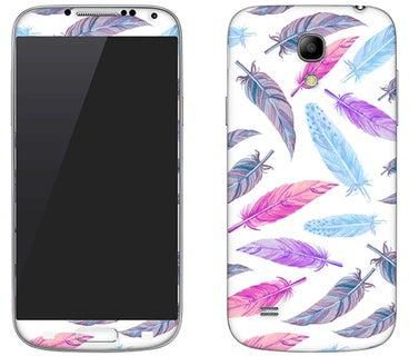 Vinyl Skin Decal For Samsung Galaxy S4 Feather Colors