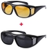 Fashion Day And Night Driving Glasses Anti Glare Vision Driver Safety Sunglasses -Brown And Black