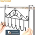 Metal Over-the-door Hanger With 7 Organizing Hooks For Towels, Clothes And Keys.Black