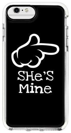 غطاء حماية واقٍ من سلسلة إمباكت برو مزين بعبارة "She'S Mine" لهاتف أبل آيفون 6S بلس/ 6 بلس أسود/ أبيض