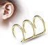 Pierced Owl Stainless Steel Clip On Triple Closure Ring Non-Piercing Fake Cartilage Helix Ear Cuff