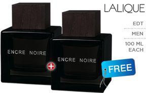 Set of 2 Lalique Encre Noire Eau de Toilette for Men 100 ml
