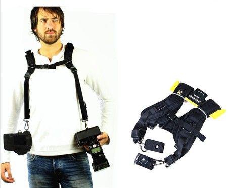 حزام كتف مزدوج لكاميرا SLR وحزام رقبة لـ2 كاميرا نيكون كانون سوني بينتاكس DSLR