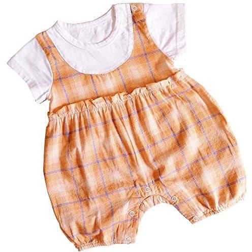 Babywearoutlet 0-2 Years Old Baby Cotton Orange Short-Sleeved Jumpsuit (80CM(12-18M))