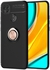 For Xiaomi Redmi 9C Metal Ring Holder 360 Degree Rotating TPU Case(Black+Rose Gold)
