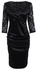 Fashion Lace Color Block Bodycon Dress - Black