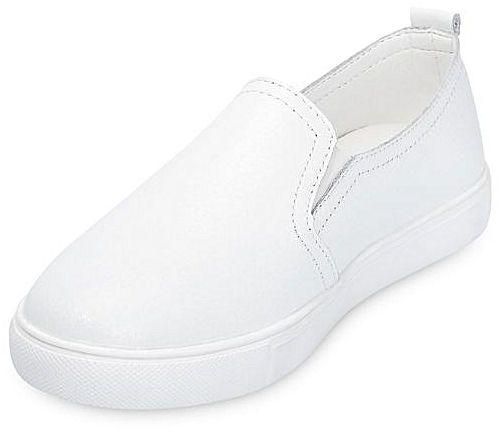 Fashion Fashion Casual Round Toe Solid Color Platform Flat Loafers - WHITE