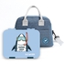 Eazy Kids - Bento Boxes wt Insulated Lunch Bag Combo - Super Shark Blue- Babystore.ae
