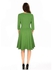 Generic Women's 3/4 Sleeve Embroidery Square Neck Knee Length Dress - Green