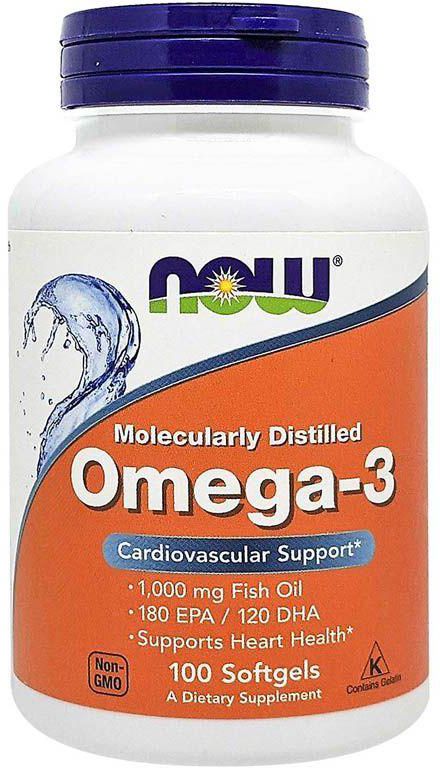 Now Foods - Omega 3 Molecularly Distilled 100 Soft Gels- Babystore.ae