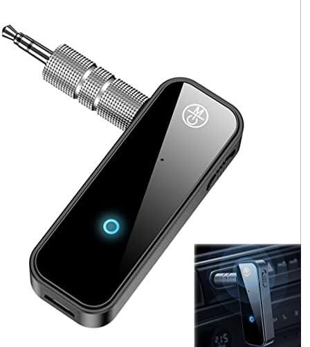 Bluetooth 5.0 Aux Music Adapter - Portable Wireless Bluetooth Transmitter Receiver Supports Hands-Free Calls with Mic, for Car Audio, Home Stereo, Wired Headphones, TV, 4H Battery Life