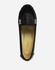 Genuine Plain Wedge Loafers - Black