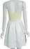 Fashion Women Floral Lacework Dress - Yellow+White